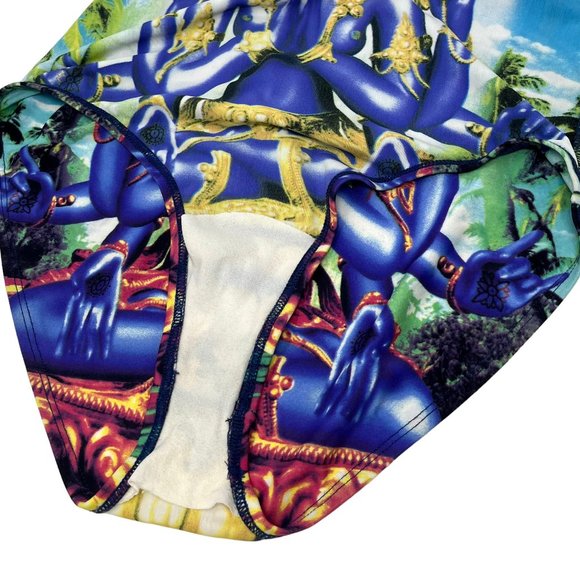 Jean Paul GAULTIER Vintage Logo Swimwear #M One-piece Nylon Multicolor [101732] - Picture 7 of 7